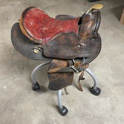 Saddle Chair…antique Leather And Fun
