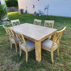 Ashley Furniture Dining Set Table and 6 Chairs Country Cottage Chic Rustic