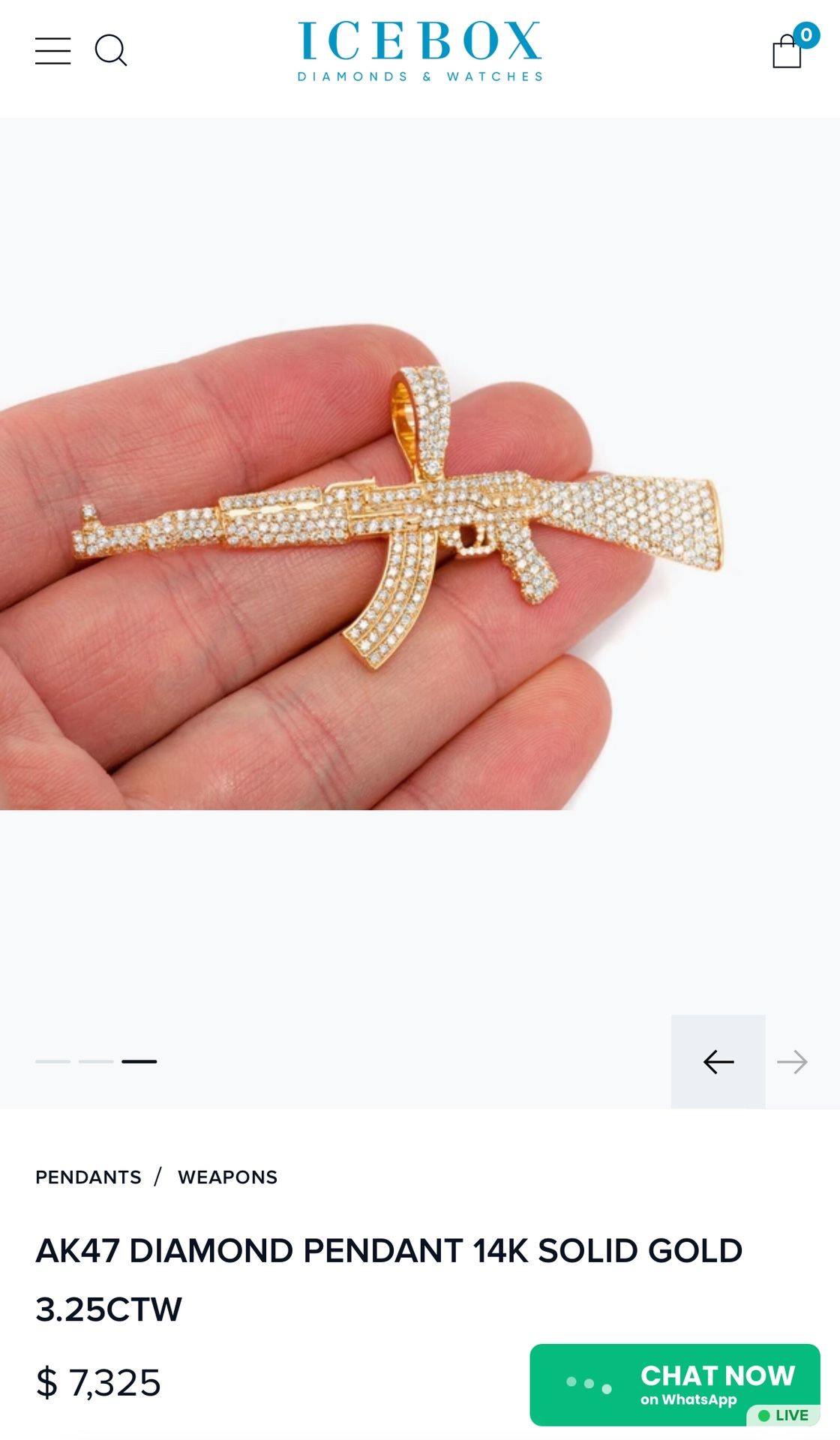 VS1 14K AK47 Pendant