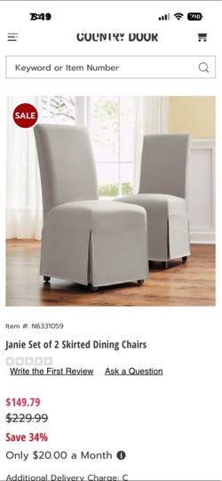 Skirted dining room chairs