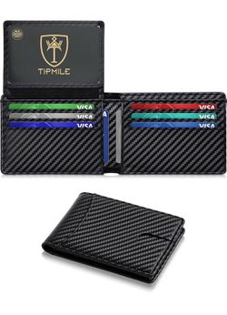 Brandnew Wallet for Men Slim RFID Blocking Credit Card Holder, Minimalist Men Wallets 12 Cards with 2 ID Windows & Cash Slot, Bifold Front Pocket Wall