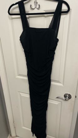black slit dress