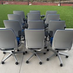 🔥Steelcase Amia Fully Loaded Office Chair With 3D Knit Back In Blue