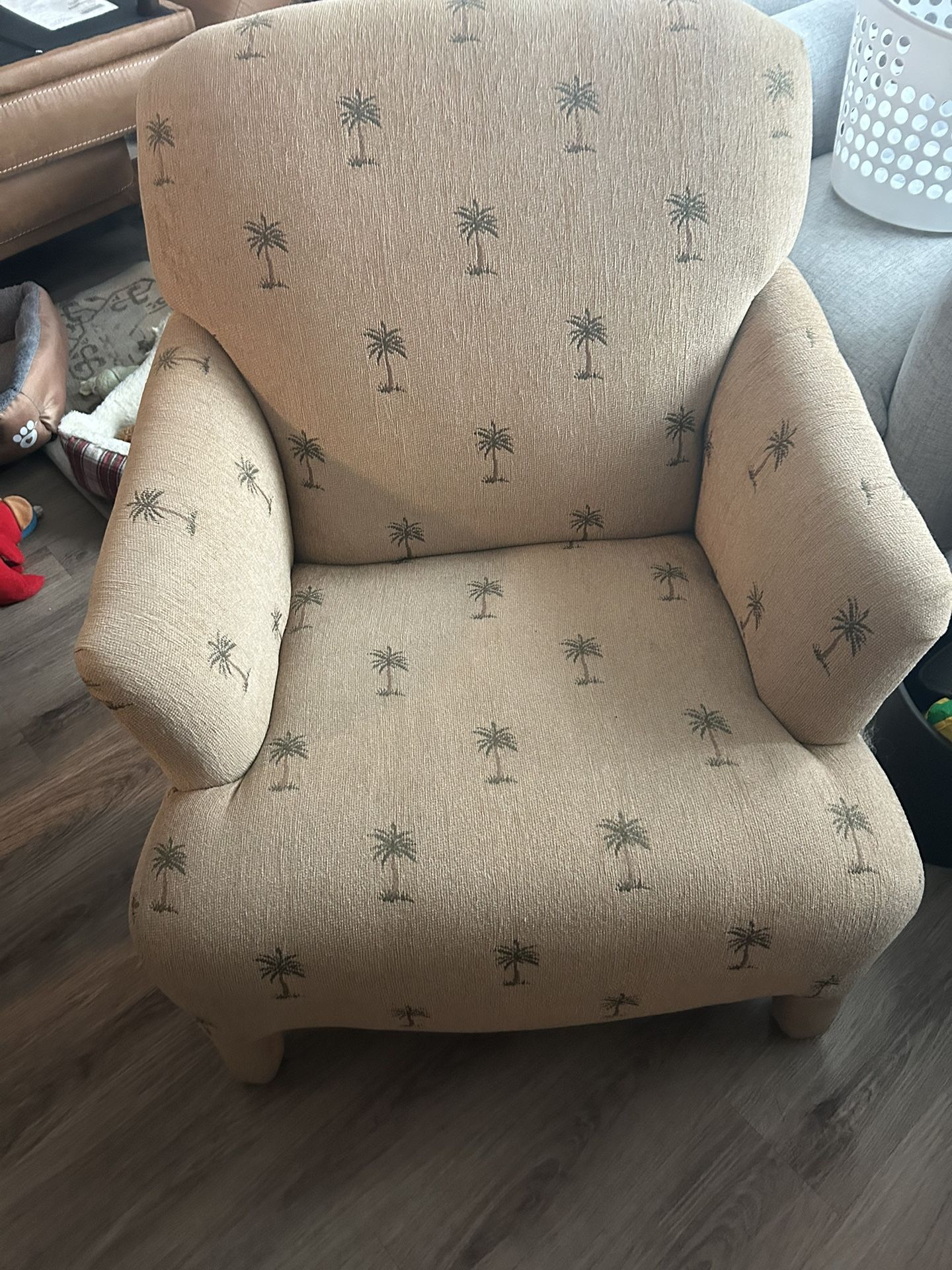 Wing Back Chair Palm Tree Upholstery