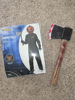 Spirit Halloween Harvester Costume Child XL with Prop Axe