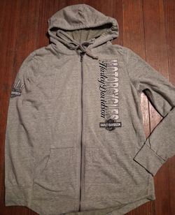Womens size Small Harley-Davidson Motorcycles Gray Zip-Up Hoodie