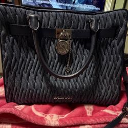 Michael Kors Hamilton Quilted Denim Tote Bag