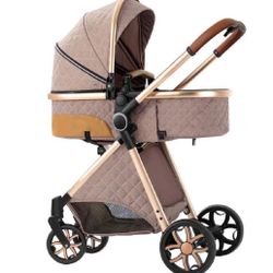 2 in 1 Baby Stroller, Reversible Convertible Infant Stroller of One-Click Folding