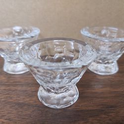 (3) Small Glass Candle Holders For $1 Total 