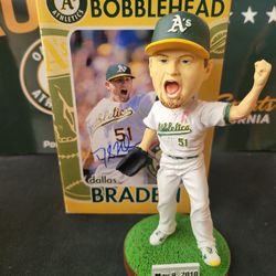 Dallas Braden bobblehead & signed box