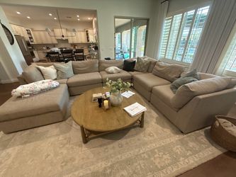 Gray sectional sofa couch with chaise lounger