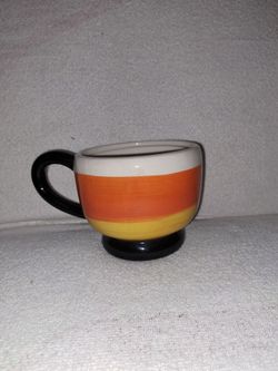 New Unused Johanna Parker Halloween Candy Corn Ceramic Mug