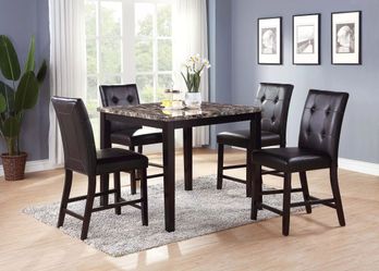 NEW 5pc Counter Height DINING Room SET FAUX Marble💥NO CREDIT NEEDED $10 Down