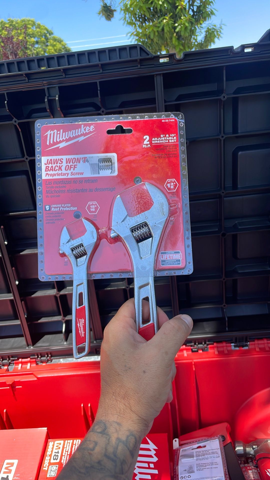 Milwaukee 6 inch and 10 inch adjustable wrench