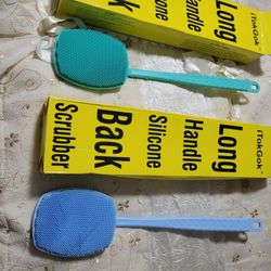 Long Handle Silicone Back Scrubber 