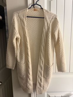 Janice Cream Cable Knit Open Cardigan