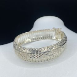 925 Italian MILOR Diamond Cut Bracelet 