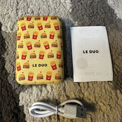 Yellow Burger Pattern Power Bank - brand new 