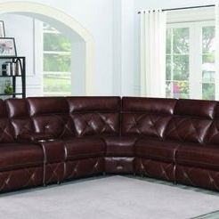 Brand New 6 Piece Chocolate Leather Power Reclining Sectional
