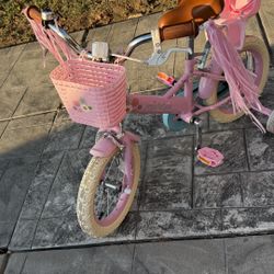 14” Joystar Girls Bike with Doll Carrier, Basket, and Training Wheels