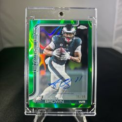 2025 Topps Chrome AJ Brown Auto /99 Green Color Match