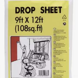 Plastic Drop Sheet 9x12 108 Sqft- 20 Count 