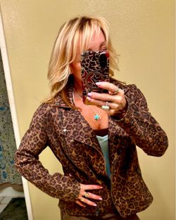 Leopard Print Moto Jacket