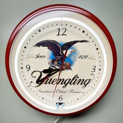 Yuengling  - America's Oldest Beer- Bald Eagle - Neon Clock - Original USA 