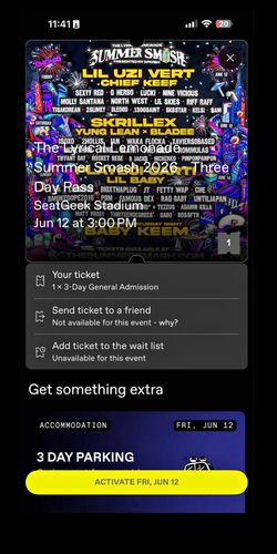 Summer smash 3 day pass Chicago IL