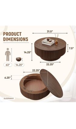 Walnut Round coffee table