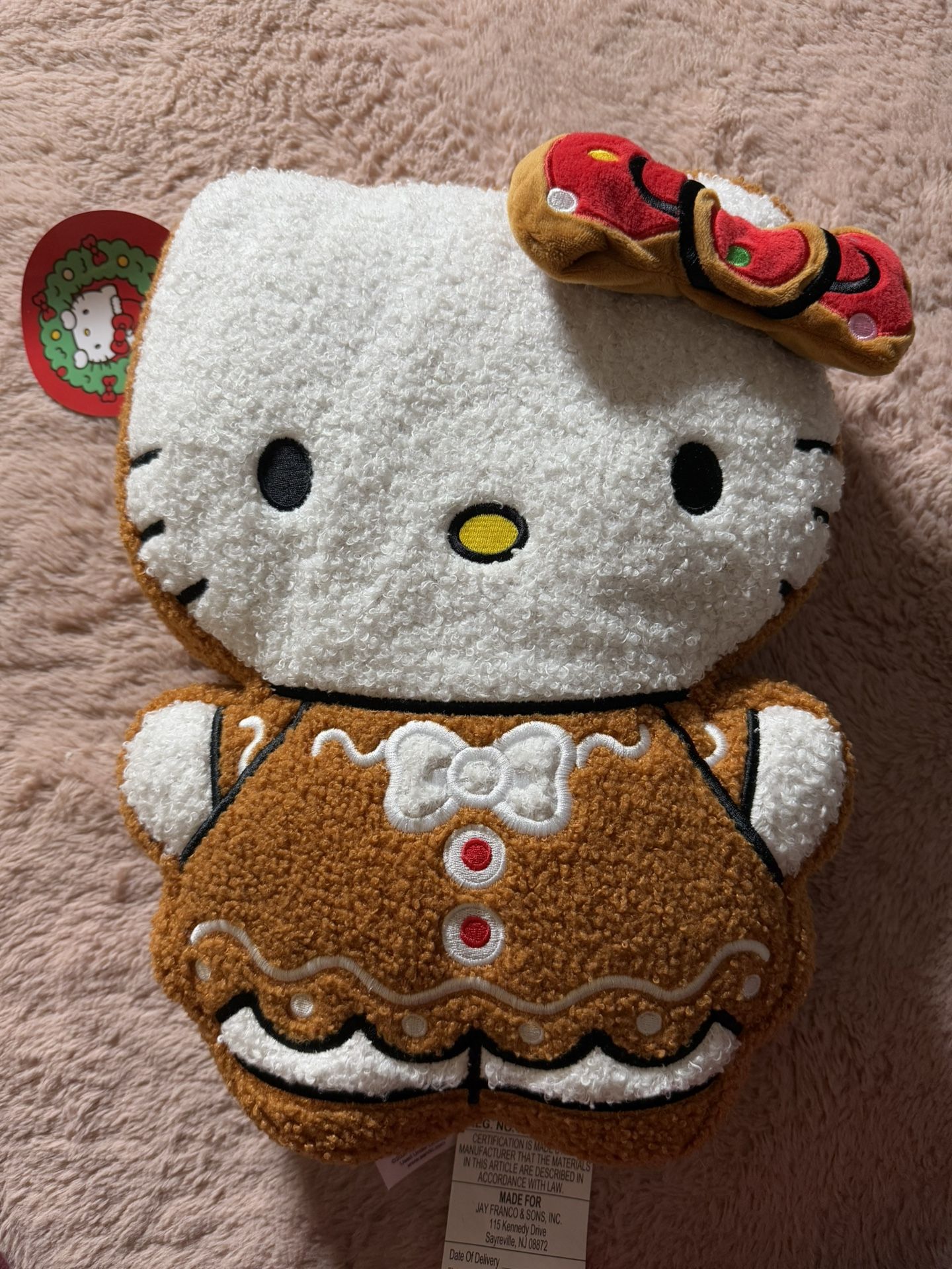 hello kitty gingerbread pillow 