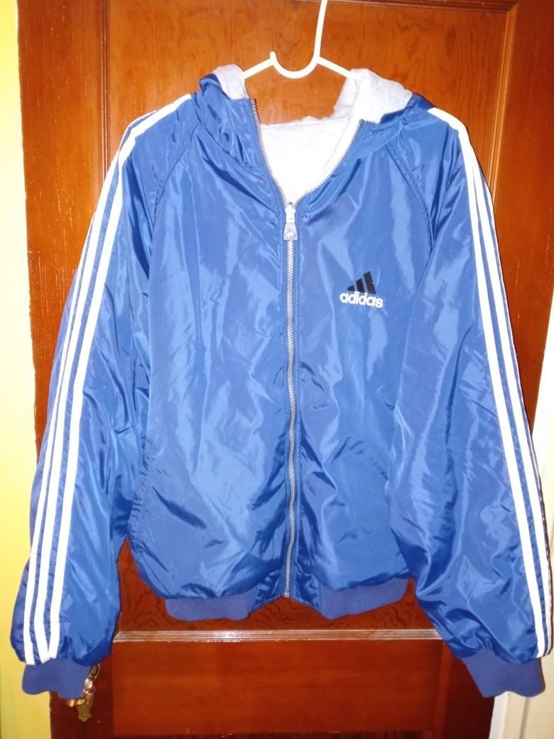 REVERSIBLE ADIDAS Windbreaker Puffer Jacket 90s Hoodie 90s