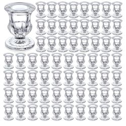72 Pieces Clear Candle Holder Set 