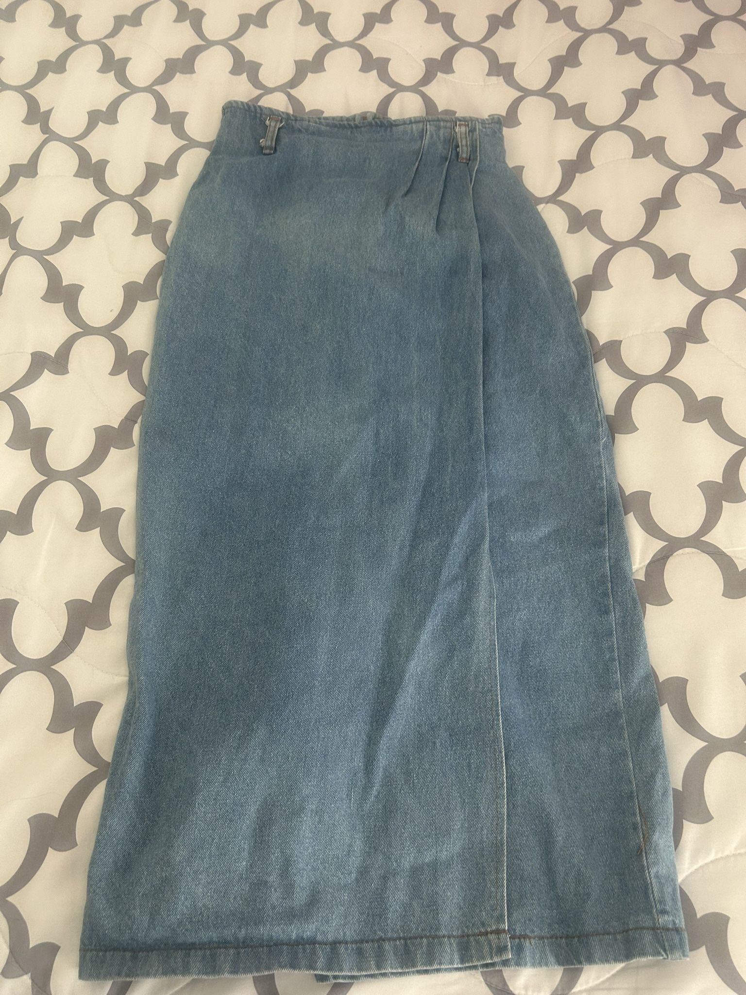 Vintage Denim Midi Long Skirt size 3 Blue Pencil Jeans Y2K 100% cotton 90s USA B