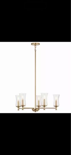 KICHLER Taresa 5-Light Chandelier with Clear Glass in Champagne Bronze