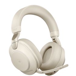 Jabra Evolve2 85 MS Wireless Headphones with Link380a, Stereo, Beige – Wireless Bluetooth Headset for Calls and Music, 37 Hours of Battery Life, Advan