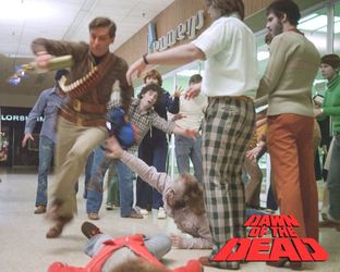 Dawn of the Dead rare 8x10 full color image of Bob Jakub, the “plaid pants ZOMBIE “
