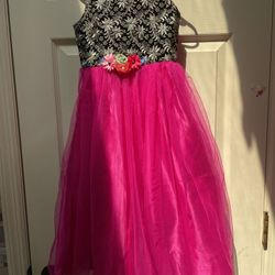 Cute Hot pink & black little girls dress