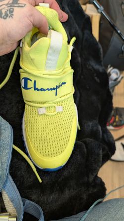 Champion neon green/black/midnight blue slip on trainers size