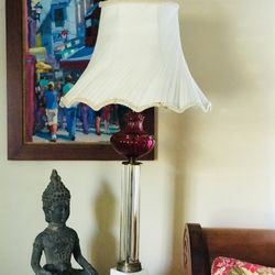 Vintage Victorian Ornate Glass Lamp