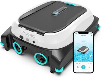 Solar Powered Robotic Pool Skimmer with APP Support, 24/7 Cleaning, Two Charging Modes, Smart Obstacle Avoidance, 7L Filter Capacity, Ideal for All Po