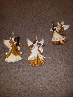 3 fiber optic wall hanging Angel's holding instruments