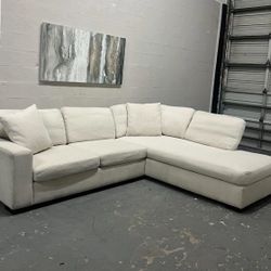 White Plush Sectional 