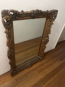 Large Ornate Gold Wall Mirror – 36” x 44”