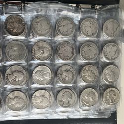 Roll of silver quarters all silver