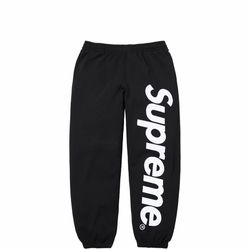 Supreme Satin Appliqué Sweats Black SS26