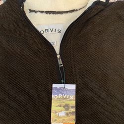 NWT Orvis 1/4 Zip Fleece/Sherpa Lined Pullover Sizes XL and XXL NEW 