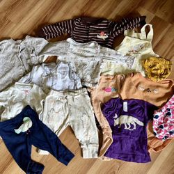 Animal Themed Baby Layette Baby Clothes Lot 13 Pieces 0-12 Months Unisex