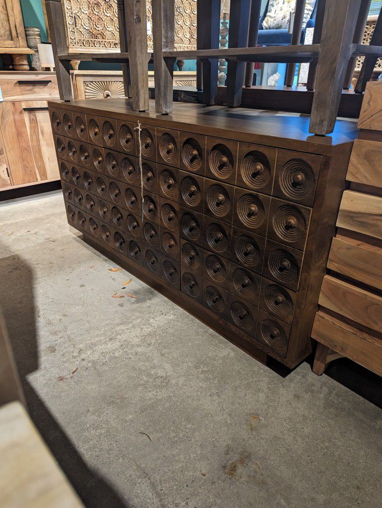 Unique Nine Drawer Wooden Dresser