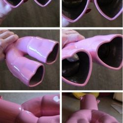 Double Heart 💕 Exhaust Muffler Tip 2.5" Opening SHIPPING AVAILABLE 